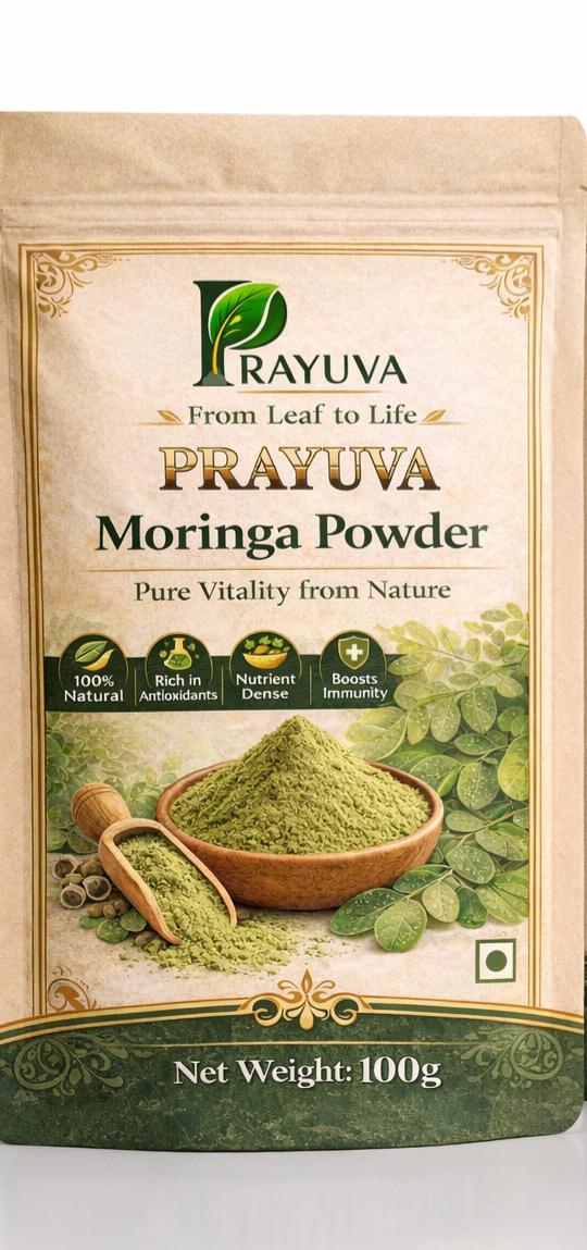 PRAYUVA Organic Moringa Powder. 100% Pure Moringa Powder. Natural Moringa Superfood Powder